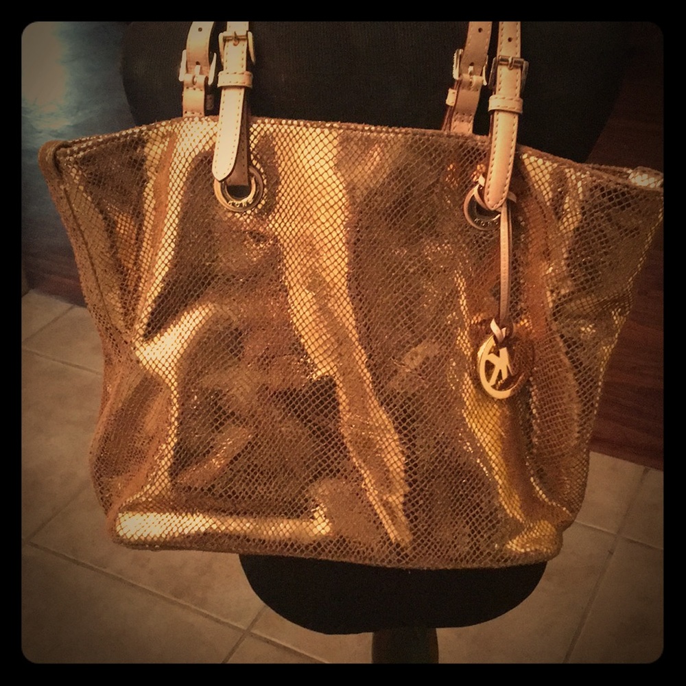 Gold Michael Kors purse